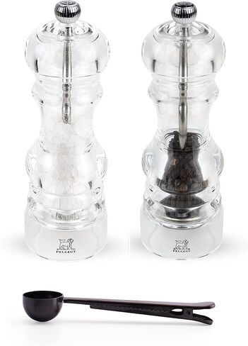 مجموعة هدايا Peugeot Nancy Inch Salt & Pepper Mill ، الأكريليك - مع مقطع توابل من الفولاذ المقاوم للصدأ/كيس (8.75 بوصة) in Kuwait