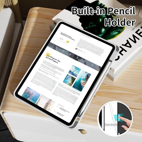 Case for iPad Pro 13-inch (M4 2024) with Pencil Holder | Supports Apple Pencil Pro & USB-C Charging | Auto Wake/Sleep Function | Tri-Fold Stand & Pencil Holder (Gray) in Kuwait