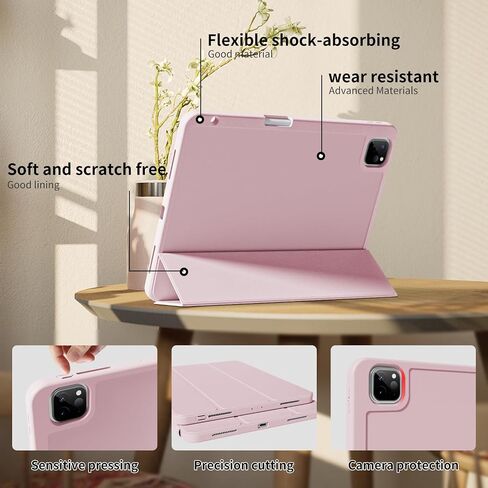 Case for iPad Pro 13-inch (M4 2024) with Pencil Holder | Supports Apple Pencil Pro & USB-C Charging | Auto Wake/Sleep Function | Tri-Fold Stand & Pencil Holder (Gray) in Kuwait