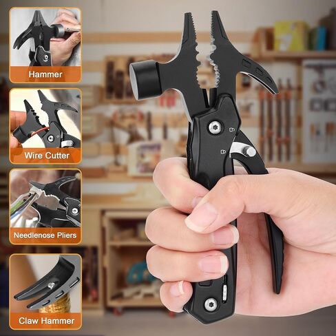 Christmas Gifts for Dad from Daughter Son Gifts for Men-Multi tool Camping Hiking Survival Gear 12-in-1 Hammer Multitool Cool Gadgets for Men-Christmas Stocking Stuffers for Men Dad Mens Gifts in Saudi Arabia