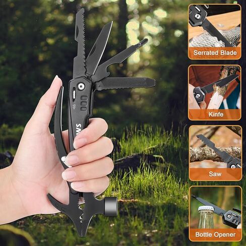 Christmas Gifts for Dad from Daughter Son Gifts for Men-Multi tool Camping Hiking Survival Gear 12-in-1 Hammer Multitool Cool Gadgets for Men-Christmas Stocking Stuffers for Men Dad Mens Gifts in Saudi Arabia