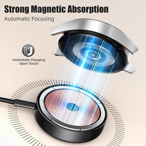 for Samsung Watch Charger, Magnetic Fast Charger for Galaxy Watch 6/6 Classic, Watch 7/5/5 Pro/4/4 Classic/FE/3/Active1 2, Wireless 4.9FT USB C Cord, 25W Dual Port Wall Charger in Kuwait