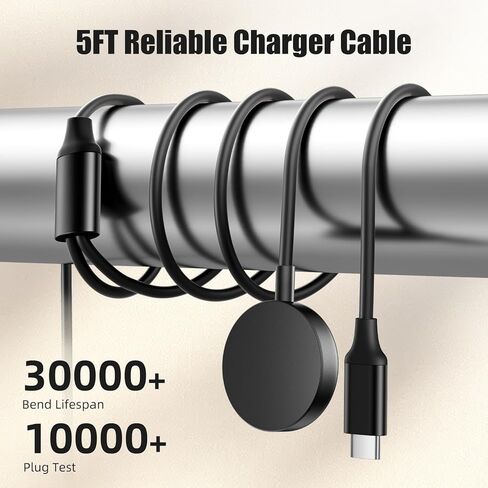 for Samsung Watch Charger, Magnetic Fast Charger for Galaxy Watch 6/6 Classic, Watch 7/5/5 Pro/4/4 Classic/FE/3/Active1 2, Wireless 4.9FT USB C Cord, 25W Dual Port Wall Charger in Kuwait