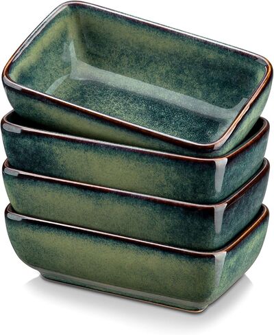 vancasso Stern 6 Oz Dipping Bowls, 3.7 Inches Ceramic Soy Sauce Dish, Square Side Dishes, Small Appetizer Plates Set of 4 in Kuwait