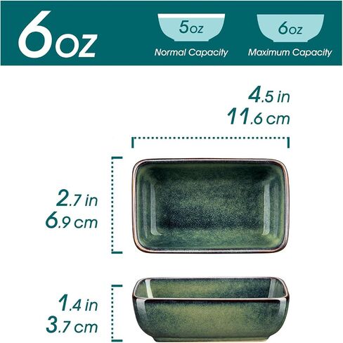 vancasso Stern 6 Oz Dipping Bowls, 3.7 Inches Ceramic Soy Sauce Dish, Square Side Dishes, Small Appetizer Plates Set of 4 in Kuwait