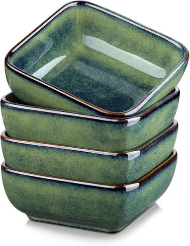 vancasso Stern 6 Oz Dipping Bowls, 3.7 Inches Ceramic Soy Sauce Dish, Square Side Dishes, Small Appetizer Plates Set of 4 in Kuwait