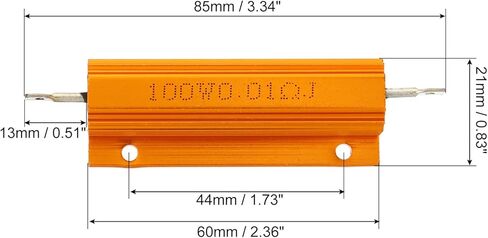 PATIKIL 100W 300 Ohm Aluminum Shell Resistor, 5 Pack Aluminum Housing Resistor Housed Case Wirewound Resistors Screw Tap Power Resistor, Golden in Kuwait