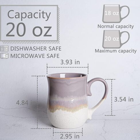 Bosmarlin Large Ceramic Coffee Mug, 20 Oz, Big Tea Cup for Office and Home, Dishwasher and Microwave Safe(20 Oz, Deep Blue) in Kuwait