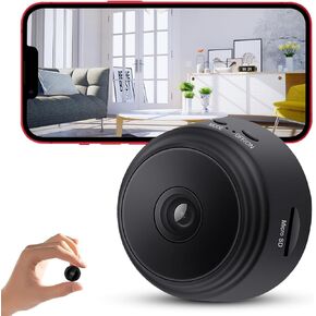Hidden Camera Spy Camera, 1080P HD WiFi Camera - Mini Nanny Cam with Night Vision & Motion Detection - Indoor/Outdoor Wireless Security Cameras for Home, Car, Baby & Pet Monitoring(Black)