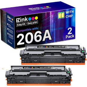 E-Z Ink Compatible Replacement for Toner Cartridge for HP 206A 206X Black Toner Cartridges 2 Black to Use with HP Color Laserjet Pro M255dw M283 MFP-M283fdw M283cdw Pro M255 (2 Black 206A 206X Toners)