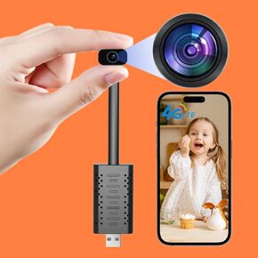 No WiFi Required Outdoor Cell Phone Remote Security Camera, SIM Card Delivered, WiFi Not Supported, Radar Motion Sensor, FHD 4G Car Security Camera, USB Plug and Play, Bendable for Angle Adjustment