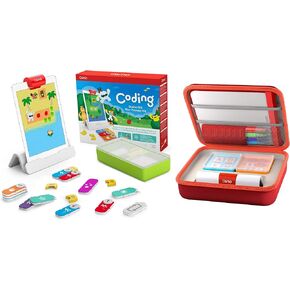 Osmo - Coding Starter Kit for iPad Plus Large Storage Case - 3 Educational Learning Games - Ages 5-10+ - Learn to Code, Coding Basics & Coding Puzzles - STEM Toy iPad Base Included