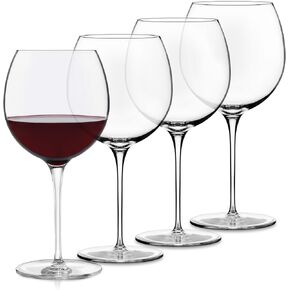 Libbey Signature Kentfield All Purpose Wine Glasses Set of 4, Red and White Long Stem Wine Glasses, Curvature Wine Glass Gift Set for All Occasions