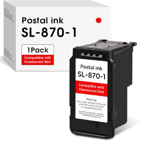 High Capacity SL-870-1 XXL Red Ink Cartridge Compatible with SL870-1 SL8701 XXL Fluorescent Red Ink Replacement for Pitney Bowes SendPro Mailstation Postage Meter (CSD1) 2-Pack (2×16ML)