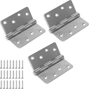 6 Pack Heavy Duty Door Hinges, 4 Inch Ball Bearing Door Hinges Stainless Steel Hinges with 1/4" Radius Corners, Heavy Duty Door Hardware for Left and Right Hand Door, Matte Black