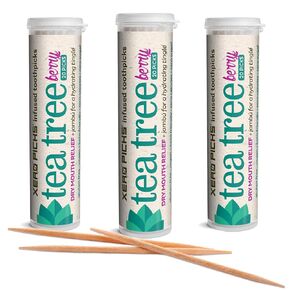 Xero Picks Tea Tree - Infused Flavored Toothpicks for Long Lasting Fresh Breath & Dry Mouth Prevention (Mint)