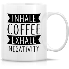 Retreez Funny Mug - What We Think We Become Buddha Buddhism Yoga Meditation Quote 11 Oz Ceramic Coffee Mugs - Funny, Motivational, Inspirational birthday gifts for friend, coworker, siblings, dad, mom