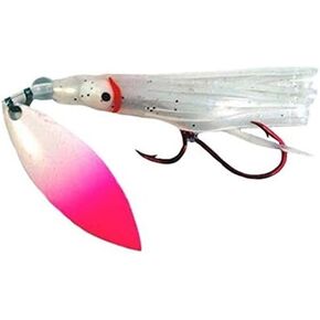 Mack's Eure 40531 Pee Wee Spinner Hoochie White/Pink Splash Nuclear Glow