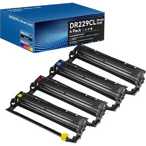 DR229CL 4 Pack Drum Unit Compatible for HL-L3220CDW HL-L3280CDW HL-L3295CDW HL-L3300CDW HL-L8245CDW, MFC-L3720CDW MFC-L3765CDW MFC-L3780CDW MFC-L8395CDW Printer, High-Yield (BK/Y/M/C,without Toner)