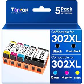 Remanufactured Ink Cartridge Replacement for Epson 212XL 212 XL T212 Ink Cartridges Combo Pack 5 Pack Compatible with Epson Workforce WF-2830, WF-2850 Expression Home XP-4100, XP-4105 Printers