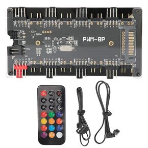 2 in 1 Case Fan Hub PWMARGB ARGB Integrator Remote Controller for Computer Cooling Fan