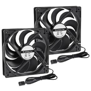 2pcs 120mm 120x120x25mm 12v حافظة أسود الحاسوب المشجعين عالي الأداء تبريد ضوضاء منخفضة 3 دبوس 1400 دورة في الدقيقة هادئة طويلة لجهاز الكمبيوتر كمبيوتر CPU مبرد التبريد المبرد
