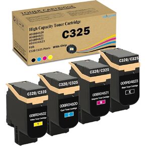 High Capacity C320 C325 Toner Cartridges Set Replacement for Xerox 006R04820 006R04821 006R04822 006R04823 Toner use for Xerox C325 C320 Printer Black Cyan Magenta Yellow