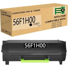 56F1000 Black Toner Cartridge(with Chip) Compatible with Lexmark 56F1000 56F000G Toner for MS621 MS321 MS421 MS521 MS622 MX321 MX421 MX521 MX522 MX622 Laser Printer(6000 Pages,Black,1-Pack)