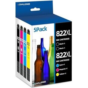 822XL Ink Cartridges Combo Pack Replacement for Epson 822XL Ink Cartridges 822 XL T822 Ink for Epson Workforce Pro WF-3820 WF-3823 WF-4820 WF-4830 WF-4833 WF-4834 Printer (2 Black Cyan Magenta Yellow)