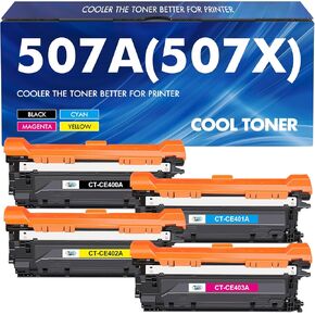 507A Toner Cartridge 4-Pack Compatible for HP 507A 507X CE400A CE401A CE402A CE403A 500 Color M551 Toner Cartridges for HP Laserjet Enterprise M551 M551n M551dn M551xh M570dn M570dw M575f Printer