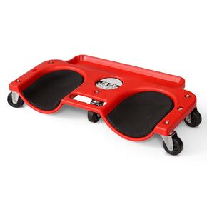Magshion Flooring Knee Pads with Tool Tray Holder, Garage Rolling Knee Creeper Pads with 5 360-Degree Swivel Castors for Home Workshop Auto Repairing, 10x20 Inch Red