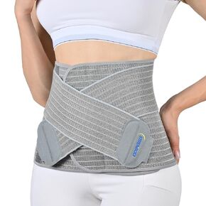 Abdominal Binder Post Surgery Postpartum Belly Band, C-section Belly Binder, Girdle for Postnatal, Adjustable Belly Wrap, Abdominal Support, Back Pain Relief (Polyester Made with Charcoal Fiber)