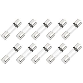 MECCANIXITY 10 Pcs Fast Blow Glass Fuse 1.6A 125V 5x20mm Glass Tube Fuses Fast-Acting Fuses for PCB Board Electronic Devices Home Appliances Light String