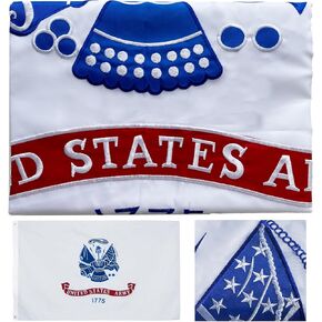 White US Army Flag 3x5 Outdoor Double Sided- 3Ply 240D 4 Rows Stitched- Military Flag USA 1775 Army Flag UV Fade Resistant With Canvas Header & 2 Brass Grommets