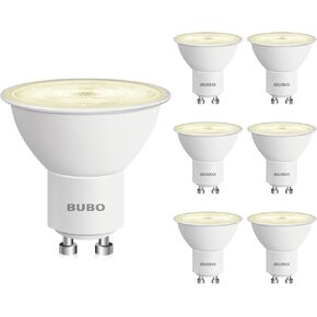 BUBO GU10 LED Bulb 6W Equivalent 50W, 2700K Soft White 650 Lumens, Non-Dimmable GU10 Bulb Replacement for Track Lighting, MR16 LED Bulb for Kitchen, Range Hood, Living Room, Bedroom, 10 Pack