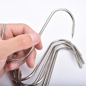 Alele 6 Inch Meat Hook Stainless Steel Meat Hooks for Hanging,Butchering,Smoking,BBQ,Grilling Set of 6 Pack (Meat Hook 6 Inch)