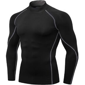 Yuerlian Men's Rash Guard Compression Shirts Long Sleeve Sports Athletic Base Layer Workout Shirt Gym Tops