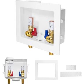 1 عبوة غسالة غسالة غسالة مخرج مع مصلحة مطرقة المياه النحاسية ، صندوق غسالة الغسيل PEX مع تصميم التصريف المركزي والجانبي (1/2 "COPPER PRESS CONNECTION INLET X 3/4" MHT Outlet) in Kuwait