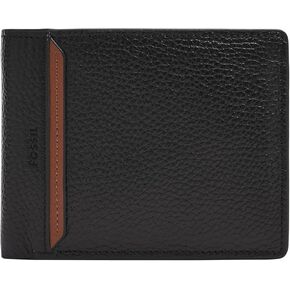 Fossil Men's Bifold Passcase Wallet, Huntington Black, One Size