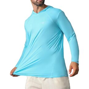 Angel season Men's Rash Guard Shirts Long Sleeve Summer Sun UPF 50 Quick Dry Waterproof Swim Shirt Outdoor Swimwear Tahiti Blue L in Saudi Arabia