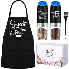 5 Pcs Best Nana Ever Gifts from Grandchildren, Appreciation Gifts Set for Nana, Include 2 Kitchen Grinders, Apron, Brush, and Gift Box for Mother's Day Birthday Christmas Gifts