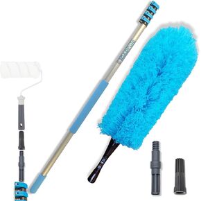 IGADPole 17ft Telescopic Extension Pole, Microfiber Duster, Acme Connector and Paint Roller Adapter