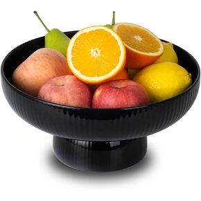 Ceramic Fruit Bowl with Draining Holes, 10" Large Fruit Basket with Multifunctional Removable Pedestal, Decorative Fruit Bowl for Table Countertop, Fruit and Vegetable Holder, White