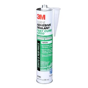 3M TALC Marine Adhesive Sealant Fast Cure 4200 (06560) – Semi-Permanent Flexible Adhesive Sealant for Boats and RVs – White - 1/10 Gallon