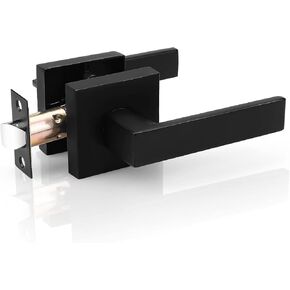 Probrico 10 Pack Square Door Lever Door Lock Handle Lockset Keyless Doorknobs Passage Knobs Lockset Interior Hallway Passage Closet in Satin Nickel