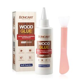 Wood Glue, 8.45fl.oz Super Strong Adhesion Wood Glue for Furniture Heavy Duty, Clear After Drying, Waterproof Wood Glue for Woodworking, Crafts, Repair, Furniture Assembly (2 Pack)