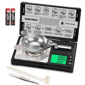 High Precision Milligram Scale,50g/0.001g Digital Mini Pocket Gram Scale,Mg Scale for Weighing Powders,Jewelry, Medicine, Gem, Reloading,Gold Scale with Cal Weight, Tweezer and Tray