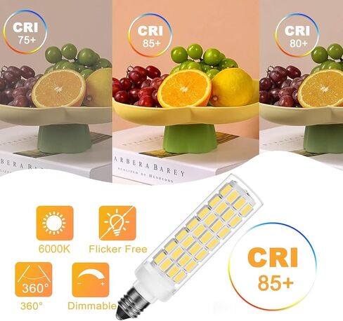 E11 LED Bulb 8W 800LM 100W مكافئ ، JDE11 Mini Candelabra LED Bulb Dimmable ، White White 3000K ، JDE11 120V 100W LED لحزمة إضاءة قلادة سقف من 2 (أبيض دافئ) in Kuwait