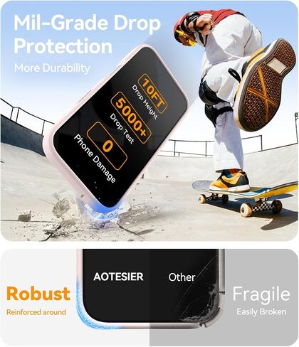 AOTESIER Magnetic for iPhone 16 Pro Case, [Compatible with MagSafe][Camera Protection], Food Grade Silicone Phone Case with [2 Screen Protectors], Anti-Scratch Protective Lining, 6.3inch, Chalk Pink in Kuwait