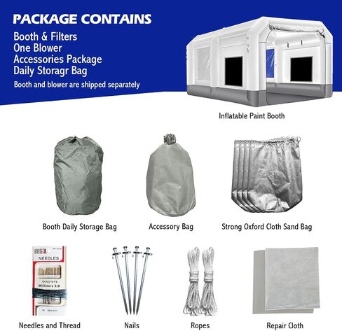 GORILLASPRO Portable Inflatable Paint Booth Tent 13x10x8Ft with 550W Blower, Air Filter System for DIY Spray Painting of Cars, Trucks, Motorcycles, Bicycles, and Auto Parts in Saudi Arabia